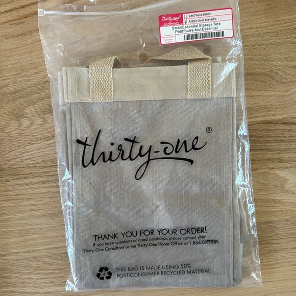 thirty-one Handbags - Thirty-One Small Essential Storage Tote - Metallic Gold